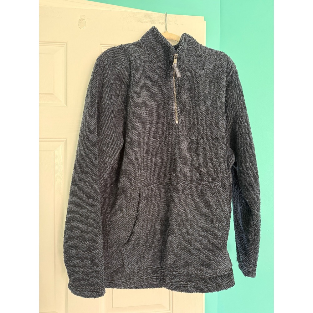 Telluride Clothing Co Mens XL Gray Quarter Zip Fleece Pullover Sherpa Sweater